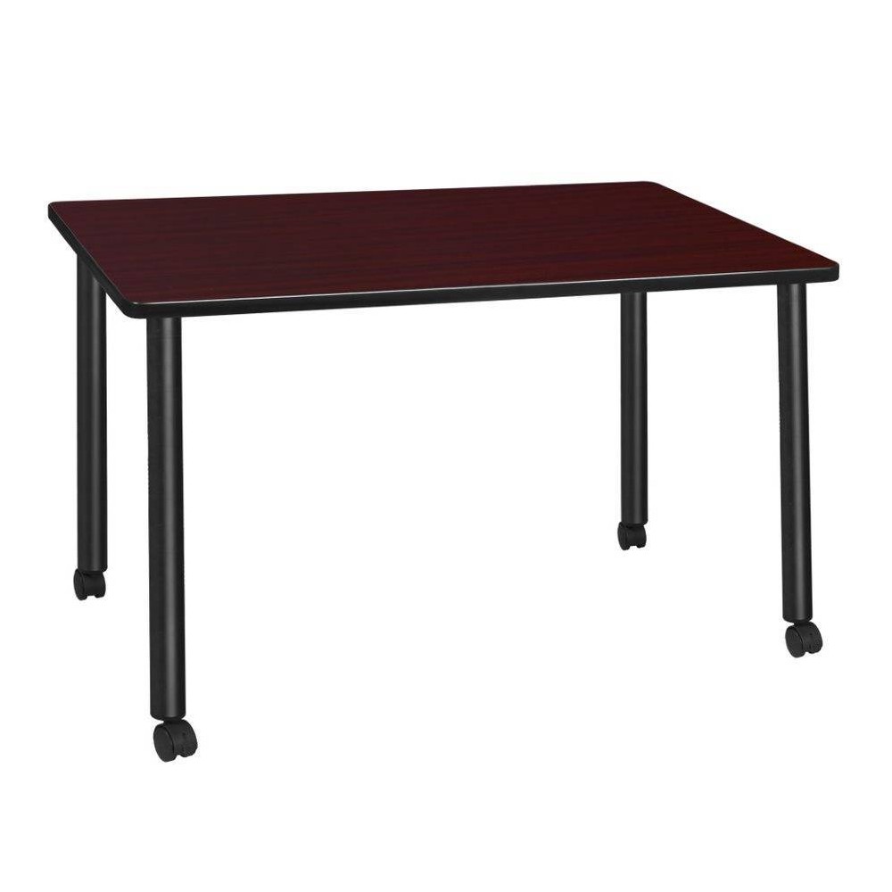 Photos - Garden & Outdoor Decoration 42"x24" Kee Mobile Training Seminar Dining Table Mahogany/Black - Regency: Locking Casters, Laminate Surface