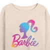 Women's - Barbie - Holidays & Christmas Lightweight French Terry Wide Neck Long Sleeve Shirt - 2 of 4