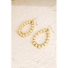 Slickblue Hoop Earrings, Boho Round Hoops with Beads, Festival Earrings, Wood Rubber Mix, 1.5", Gold Nat - 3 of 3