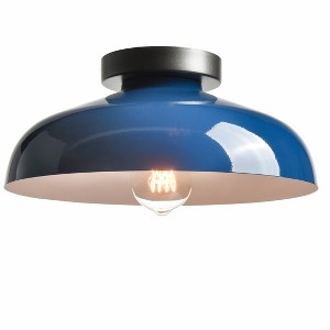 Claxy Industrial Ceiling Light with 12-Inch Metal Shade,Blue - 1 of 4