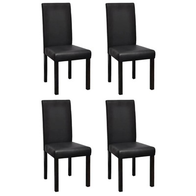 vidaXL Dining Chairs, 4 Pcs, Black Faux Leather