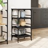 vidaXL Kitchen Trolley Black 17.7 in.x13.8 in.x35.2 in. Engineered Wood - 3 of 4