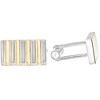 Pompeii3 Men's Stainless Steel And Gold Striped Polished 11mm Cufflink - 2 of 3