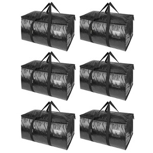 6-Pack Oversized Heavy Duty Moving Bags Clothes Storage Tote,Clear/Gray/Black-HOMLUX - 1 of 4