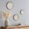 Brewster (Set of 3) Zev Wood Mosaic Wall Arts: Modern Abstract Carvings, 3 Wall Sculptures, D Ring Mount - 3 of 4