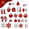 Aoibox 85 Piece Christmas Ball Ornaments Set Shatterproof Plastic Red White Baubles with Hanging Strings for Tree and Holiday Decor - 2 of 4