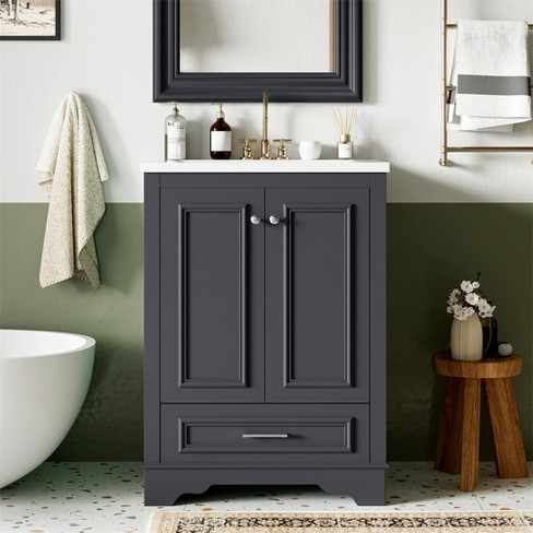 24'' Bathroom Vanity with Ceramic Sink Combo, Modern Freestanding Storage Cabinet - image 1 of 4