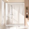 VEVOR Semi-frameless Shower Door,57.8-59Wx70H in, Double Sliding with 1/4 in(6mm) Tempered Glass, Waterproof Shatterproof NANO Stainproof,Clear&White - 2 of 4