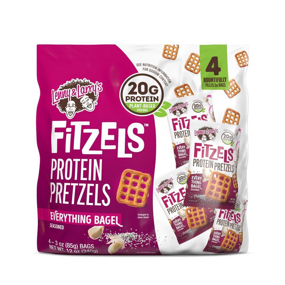 Lenny & Larrys Protein Fitzels Pretzels - Everything Bagel - 12oz/4ct