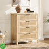 Fluted 4/7 Drawers Dresser for Bedroom 35.4" Tall Chest of Dressers for Closet 4 Fluted Drawers with Metal Handle - 2 of 4