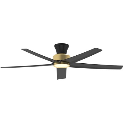 TALOYA 52 in. Ceiling Fan with Light and Remote, Reversible Quiet DC Motor and 5 Blades 3 CCT Light,Golden Black