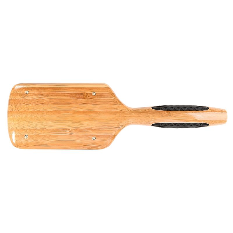 Bass Brushes Style & Detangle Hair Brush Premium Bamboo Handle with Professional Grade Nylon Pin Large Paddle Dark Black Cushion, 2 of 6