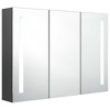 vidaXL Bathroom Cabinet White and Silver Engineered Wood 19.7x5.1x27.6 in - Gray 35" x 5.5" x 24.4" - 3 of 4
