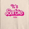 Women's - Barbie - It's Barbie Pink Lightweight French Terry Wide Neck Long Sleeve Shirt - 2 of 4