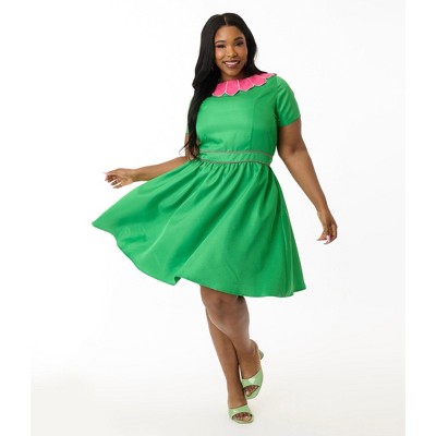 Smak Parlour Women's Plus Petal Collar Flare Dress