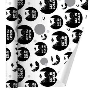 Get In Loser Ufo Alien Abduction Funny Humor Gift Wrap 30" x 72" - 1 of 4