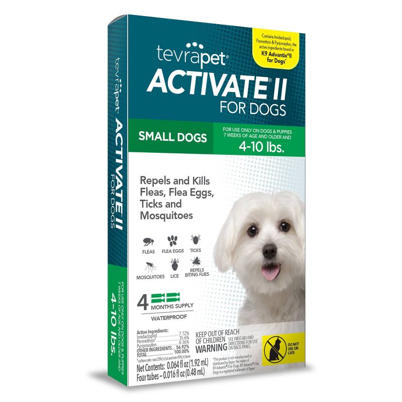 Tevra Pet Activate II Flea and Tick Treatment for Dogs - 4 Doses, 1 of 7