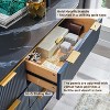 SinCiDo 54" Wide Modern Fluted 6 Drawer Dresser, Gold Accents, Wood TV Stand & Storage Dressers Organizer for Bedroom, Living Room - 4 of 4