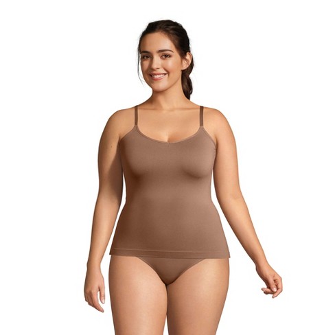 Lands' End Women's Seamless Cami with Built in Bra - Medium - Warm Tawny  Brown