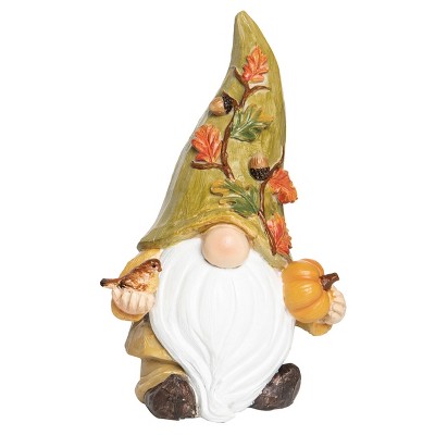 Transpac Resin 8.25 In. Multicolored Harvest Fall Leaves Gnome Figurine ...