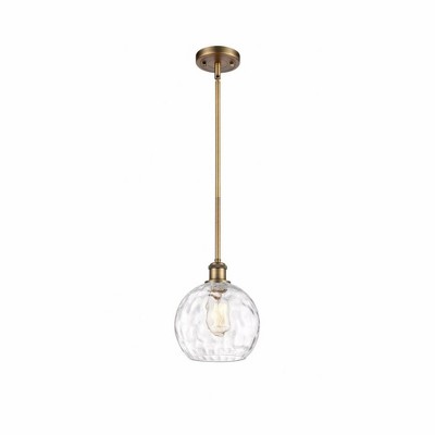 Athens Water Glass - 1 Light Mini Pendant In Industrial Style-10 Inches Tall and 8 Inches Wide
