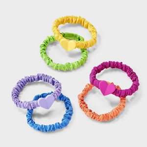 Mini Elastic Scrunchies with Hearts - 6pc - Cat & Jack™ - 1 of 3