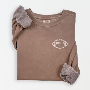 Embroidered Football Gameday - Womens Lightweight Garment Dyed Sweatshirt - 1 of 3