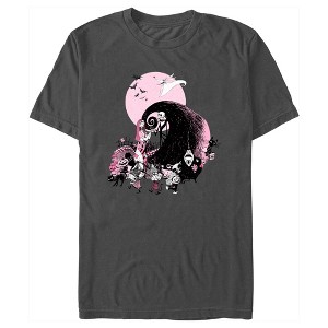 Men's The Nightmare Before Christmas Pink Group Scene T-Shirt - 1 of 4