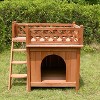 Merry Products Room w/ a View Indoor Outdoor 2 Level Wooden House for Small Pets - 2 of 4