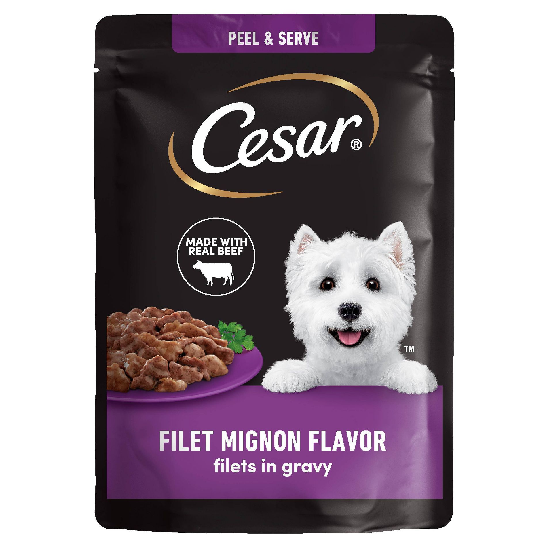 Cesar Pouch Filet Mignon Steak Flavor Wet Dog Food - 1.76oz