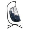 Leisuremod Summit Outdoor Single Person Egg Swing Chair in Grey Steel With Cushions - 2 of 4