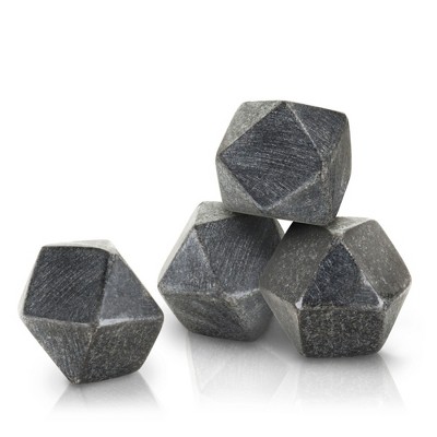 Hexagonal Black Basalt Whiskey Chilling Stones Set of 4