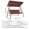 Sapphtopaz Porch Swing Chair 3-Seat Swing Glider with Cushion Outdoor Swing Chair with Adjustable Canopy and Stand for Garden, Backyard, Patio - 4 of 4