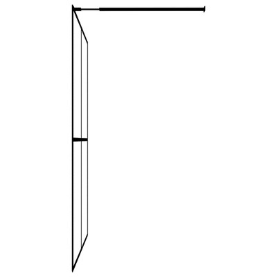 Frosted White Tempered Glass Walk-In Shower Screen with Black Frame
