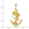 Black Bow Jewelry 14k Yellow Gold Large Polished Anchor with Dolphin Pendant - 4 of 4