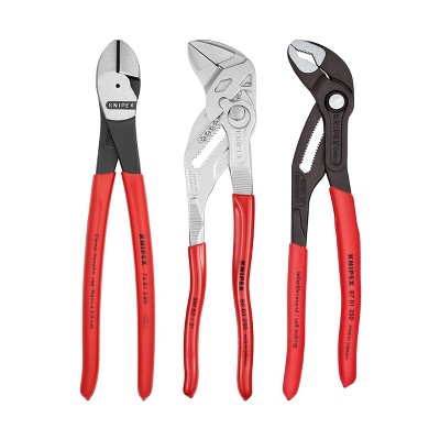 Knipex 10" Cobra Water Pump Pliers, 10" Pliers Wrench, 10" High Leverage Diagonal Cutter - 9K0080117US
