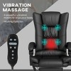 PU Leather Executive Massage Office Chair with 4 Vibration, Computer Desk Chair, Heated Reclining Chair with Adjustable Height, Swivel Wheels - 4 of 4