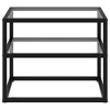 vidaXL Console Table Clear, Black Tempered Glass, Powder-Coated Steel - 2 of 2