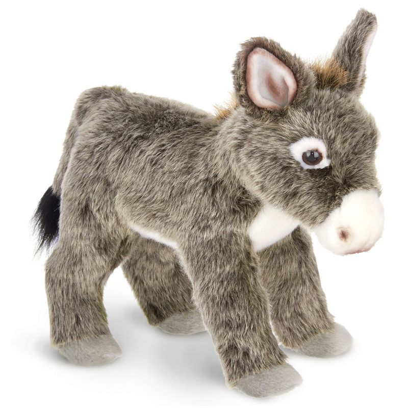 Pedro Gray and White Plush Donkey Stuffed Animal, 12 Inches