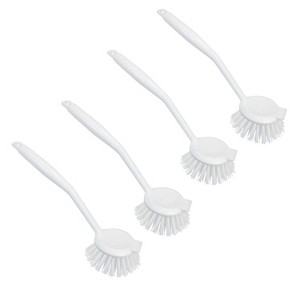 LOLA Dish Brush w/ Scraper, Durable Fiber Non-Scratch Bristles, Ergonomic Non-Slip Grip Handle, for Baked-on & Caked-on Messes - 1 of 4