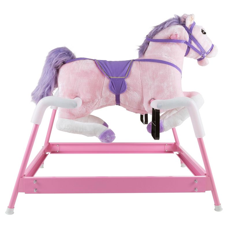 Toy Time Kids' Ride-On Plush Spring Rocking Horse - Pink, 4 of 6