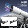 SUGIFT Telescope 80mm Aperture 500mm Astronomical Refractor for Adults Beginners with Tripod Phone Adapter Carry Bag and Accessories - 4 of 4