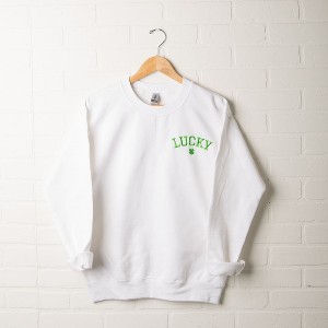 Simply Sage Market Women's Graphic Sweatshirt Embroidered Lucky Clover St. Patrick's Day - 1 of 1