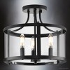 Urban Ambiance Luxury Modern Farmhouse Indoor Ceiling Light,  12-1/8''H x 13"W x 13''D,  Matte Black Finish, UHP4593 - 3 of 4