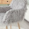 CAVINAS Faux Fur Accent Chair with Mid-Height Backrest and Metal Legs,Modern Upholstered Living Room Chairs,Reading Chairs for Living Room - 3 of 4
