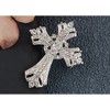 Anna-Kaci Silvery Tone Religious Cross Brooch Sparkling Aquamarine Blue or Victorian Clear Crystal Rhinestones - 3 of 4