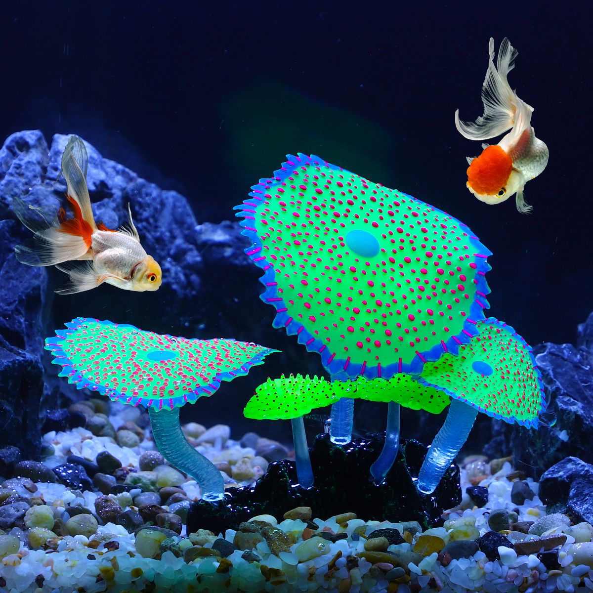 Unique Bargains Glowing Silicone Aquarium Simulation Coral 4.33" Height - thumbnail 2