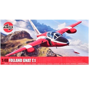 Level 2 Model Kit Folland Gnat T.1 Fighter Aircraft with 2 Scheme Options 1/48 Plastic Model Kit by Airfix - 1 of 4