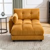 Oversized Corduroy Sleeper Sofa Chaise Lounge with USB Charging, Cup Holder, and Side Pocket - 4 of 4
