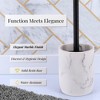 Evideco French Home Goods Black Marble Toilet Brush and Holder Set - 3 of 4